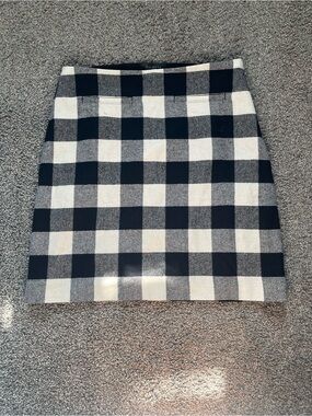 Talbots Black and White Buffalo Check Mini Skirt